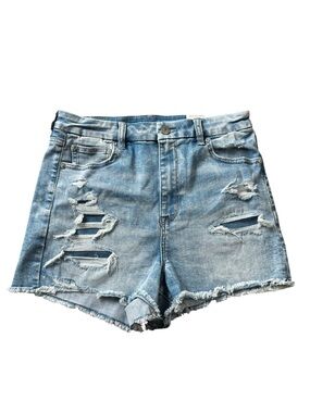 American Eagle Shorts Womens 10 Curvy Hi Rise Denim Cutoff Shortie Distressed